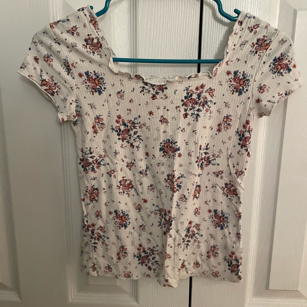 Boat Neck Floral Tee